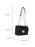 Mini Chevron Quilted Square Bag Push Lock Flap Chain