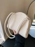 Braided Shoulder Bag, Trendy Woven Summer Beach Bag, Women's Small Crossbody Bag