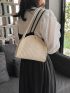 Braided Shoulder Bag, Trendy Woven Summer Beach Bag, Women's Small Crossbody Bag
