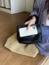 Contrast Binding Straw Bag Hollow Out Vacation Style