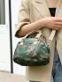 Camo Print Satchel Bag Double Handle