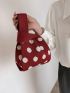 Mini Polka Dot Crochet Bag Double Handle