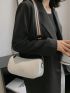 Letter Graphic Square Bag Litchi Embossed