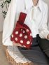 Mini Polka Dot Crochet Bag Double Handle