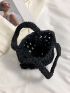 Mini Hollow Out Crochet Bag Solid Color Vacation Style