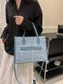 Plaid Pattern Tote Bag Double Handle