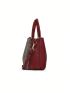 Houndstooth Pattern Tote Bag Genuine Leather