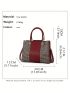 Houndstooth Pattern Tote Bag Genuine Leather