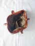Large Capacity Solid Color Shoulder Tote Bag Double Handle