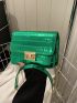 Crocodile Embossed Flap Square Bag Funky Style