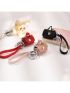 Solid Color Bag Charm With Wristlet