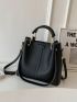 Minimalist Double Handle Square Bag Solid Color