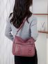 Braid Detail Crossbody Bag, Women's Multi Pockets Bag, Vintage Shoulder Bag