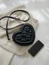 Mini Simple Women's Heart Shaped Novelty Bag One Shoulder Crossbody Bag
