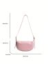 Minimalist Hobo Bag Medium Zipper Pu Pink