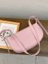 Minimalist Hobo Bag Medium Zipper Pu Pink