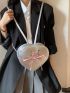 Metallic Lace Up Novelty Bag Heart Design