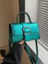 Simple Crocodile Pattern Handbag 2023 New Fashion Square Bag Metallic Funky