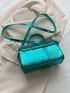 Simple Crocodile Pattern Handbag 2023 New Fashion Square Bag Metallic Funky