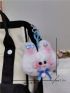 Cartoon Rabbit Design Bag Charm Bow Decor