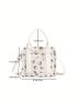 Striped Pattern Double Handle Square Bag Small