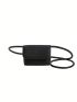 Mini Square Bag Litchi Embossed Flap Black
