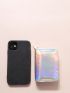 Holographic Zipper Around Card Holder