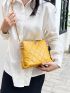 Mini Square Bag Quilted Detail Fashionable Turn-lock Chain