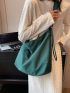 Small Hobo Bag Green Fashion Drawstring Design