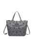Zipper Shoulder Tote Bag Fashionable PU Graphic Adjustable Strap