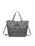 Zipper Shoulder Tote Bag Fashionable PU Graphic Adjustable Strap