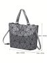 Zipper Shoulder Tote Bag Fashionable PU Graphic Adjustable Strap
