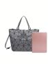 Zipper Shoulder Tote Bag Fashionable PU Graphic Adjustable Strap