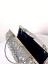 Small Box Bag Glamorous Rhinestone Decor Chain Strap, Perfect Bride Purse For Wedding, Prom & Party Events