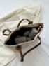 Elegant Square Bag Clover Pattern Zipper PU