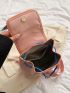 Fashionable Flap Backpack Snap Button Drawstring Design Nylon