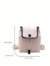 Preppy Flap Backpack Drawstring Design Snap Button Nylon