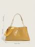 Large Yellow Square Bag Minimalist Chain PU