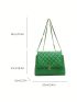 Quilted Detail Square Bag Flap Chain PU Fashionable