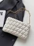 Quilted Detail Square Bag Zipper Chain Fashion PU
