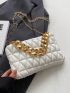 Quilted Detail Square Bag Zipper Chain Fashion PU
