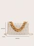 Quilted Detail Square Bag Zipper Chain Fashion PU