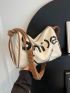 Long 11.4 Inches Wide 5.1 Inches High 7.9 Inches PU Letter Graphic Casual Messenger Bag