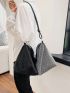 Studded Decor Hobo Bag PU Large Capacity Fashionable