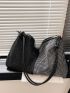 Studded Decor Hobo Bag PU Large Capacity Fashionable