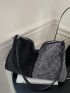 Studded Decor Hobo Bag PU Large Capacity Fashionable