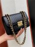 Mini Saddle Bag Fashion Quilted Detail Push Lock Chain Flap PU