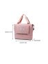 Quilted Letter Patch Fashion Travel Bag Dry-Wet Separation Independent Shoe Warehouse Portable Double Handle