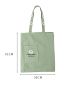 Flower Pattern Shopper Bag Green Casual Double Handle