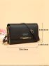 Mini Multi-Functional Crossbody Bag, Women's Letter Detail Zipper PU Leather Shoulder Bag